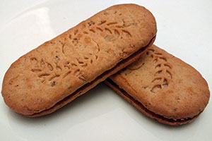 barre biscuitée fourrée aux fruits allégée en matière grasse