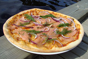 pizza au saumon