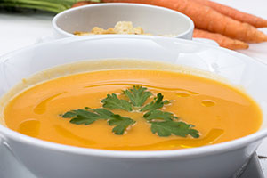 soupe à la carotte préemballée à réchauffer