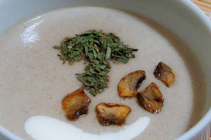 soupe aux champignons préemballée à réchauffer