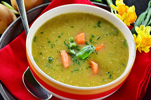 soupe aux légumes variés préemballée à réchauffer